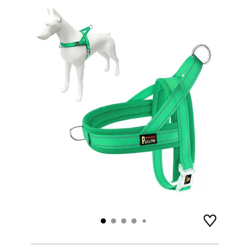 Plutus Pet No Pull Adjustable Dog Harness Green Size Small Reflective Mesh